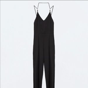 Zara black strapy jumpsuit size M